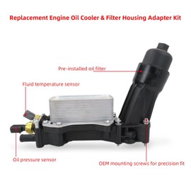 GRABOTE Engine Oil Cooler Oil Filter Housing Adapter Assembly for 2014-2016 Ram Promaster 3500 3.6L, Replaces# 68105583AF, 68105583AE, 68105583AA