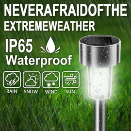 Pack of 12: Solar Lights Garden Waterproof Solar Garden Light Made of Stainless Steel Energy Saving Solar Light Path Light Solar Lamp Decoration Light for Outdoor Garden Patio Lawn Yard Paths Paths