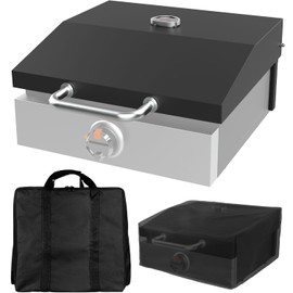 Griddle Lid for Blackstone 17 Inch Adventure Ready 1832 Tabletop Griddle, 1650 Flat Top Grill Station, Hinged Lid Hard Cover with Carry bag and Cover for 17" Blackstone Flat Top Grill
