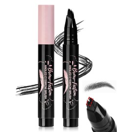 Erinde Eyebrow Pen with Angled Brush, Liquid Microblading Eyebrow Pencils for Women, Hair-Like Strokes Brow Pen, Waterproof, Smudge-Proof, Long Lasting Eyebrow Pencil for Natural Brows, 05 Black