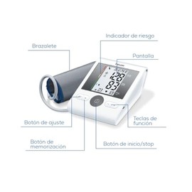 Beurer BM28 Baumanómetro Digital de Brazo con Detector de Arritmias, Monitor de Presión Arterial Automático, Brazalete Universal 22-42 cm y 4 Usuarios