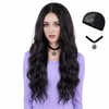Long Purple Braided Ponytail Wig for Cosplay – Synthetic Clip-On