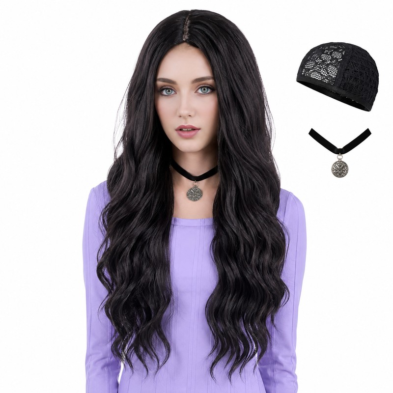 Long Purple Braided Ponytail Wig for Cosplay – Synthetic Clip-On