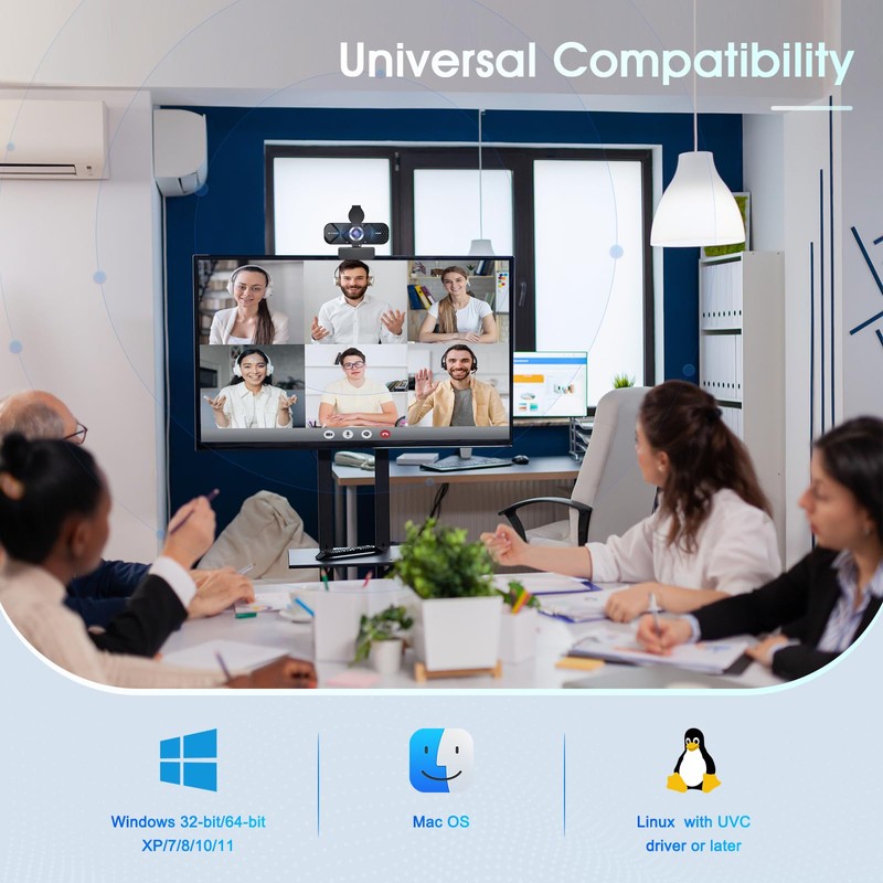 TRAUSI 1080P HD Webcam with Microphone, Noise Cancellation, Privacy Cover,