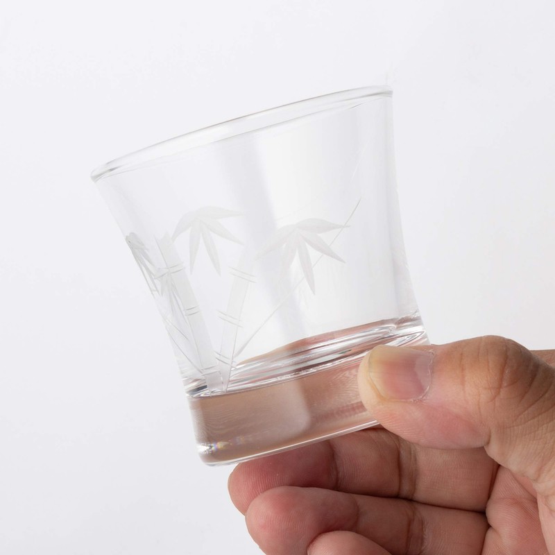 Chilled Sake Glass Bamboo Kiriko 110ml