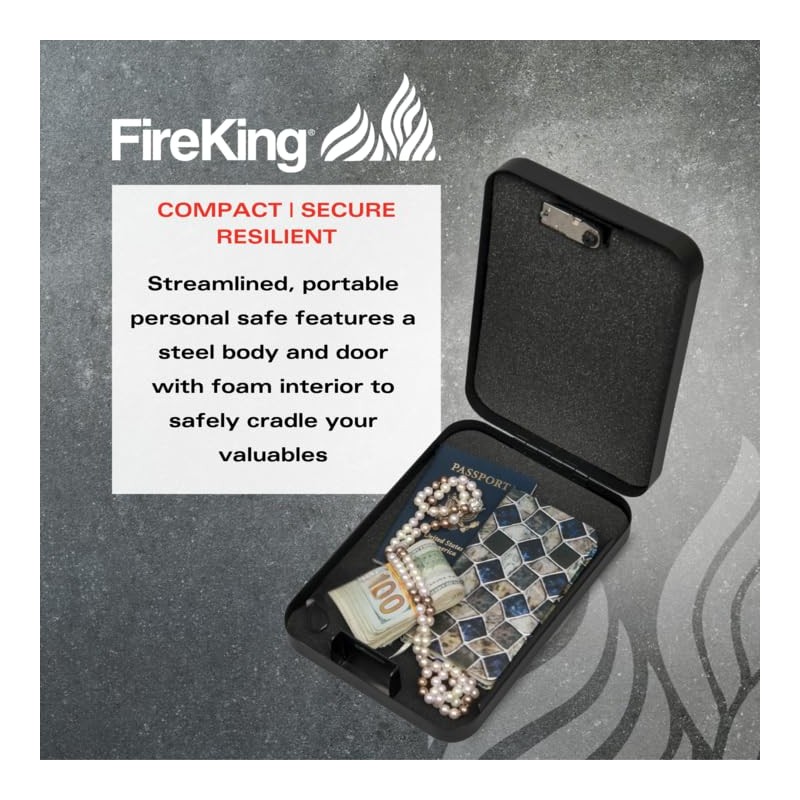 FireKing Mini Safe with Combination Lock, Lock Box for Home,