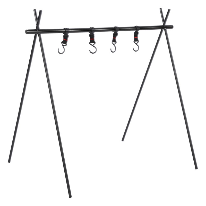 Short Outdoor Triangle Storage Tripod Travel Camping Drying Rack Cookware