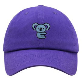 JPAK Koala Premium Dad Hat Embroidered Cotton Baseball Cap Australia Purple