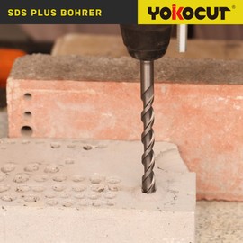 SDS Plus Drill Bit 14 x 260 mm, Hammer Drill Bit 4 x Cutting, Masonry Drill Bit Reinforced Concrete Masonry Brick Sand-lime Brick Concrete Drill, Ideal for Drilling in Stone, Concrete, Natural Stone