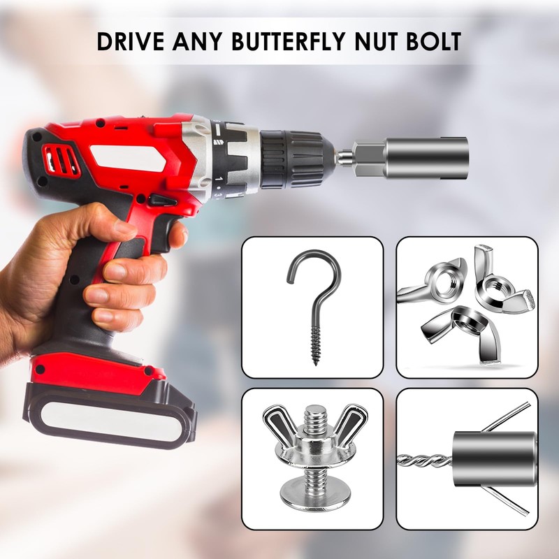 4 Pack Hex Shank Nut Driver Safe High Efficient Wing