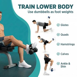 Dumbbell Foot Attachment,Glute Kickbacks & Leg Workouts,Tibialis Trainer, Adjustable Ankle Weights, Leg Workouts at Home for Hip Flexors,Ankle Straps for Weight Lifting,Foot Weight Training Equipment