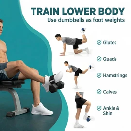 Dumbbell Foot Attachment,Glute Kickbacks & Leg Workouts,Tibialis Trainer, Adjustable Ankle Weights, Leg Workouts at Home for Hip Flexors,Ankle Straps for Weight Lifting,Foot Weight Training Equipment