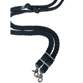 Tiffanys Braided Tack Barrel Reins With Grip Knots Hand Braided Black Paracord Western Tack - 6'