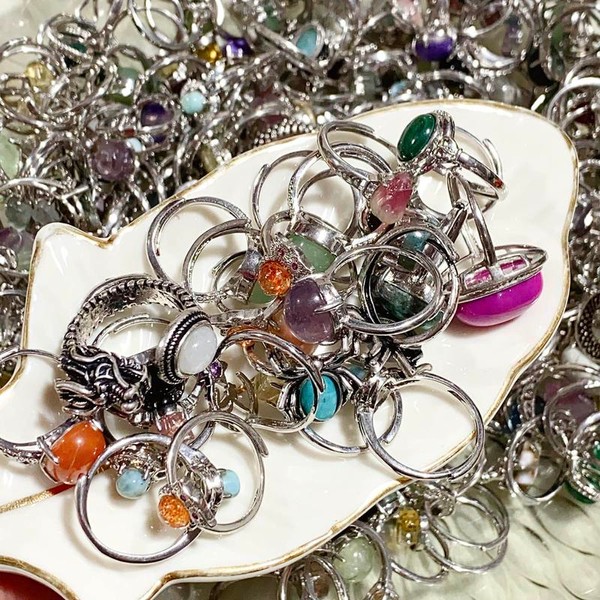 [Can Adjustable Size] Crystals Rings Conffeti - quantity: 1 Scoop