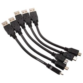 CablesOnline 5-Pack 6 inch USB 2.0 A-Type Male to Micro-B Male Charge & Sync Cable, USB-1500-5