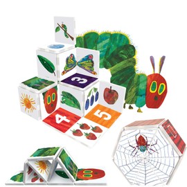 CreateOn Eric Carle The Very Hungry Caterpillar & Bonus Very Busy Spider Playset, Magnetic Building Toys, Educational, STEM and Montessori Tools, Magnetic Tiles for Kids Ages 3+, 24 Pieces