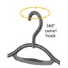 Whitmor Slim Sure-Grip Hangers with Swivel Hook - White and