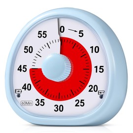 Diboniur Visueller Timer Kinder Wiederaufladbar, 60 Minuten Countdown Timer, Schreibtisch Timer Kinder, Zeitmanagement Werkzeug für Küche, Klassenzimmer, Besprechungen (Blau)