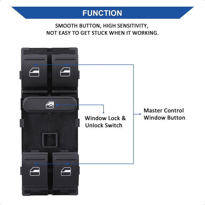 Power Master - Interruptor de ventana para VW 2005 –