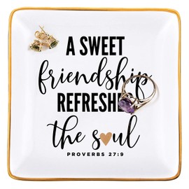 RELISSA Spiritual Gifts for Women Friendship, Christian Gifts for Women Friends - Friendship Trinket Dish, Jewelry Dish, Ring Dish, Long Distance Friendship Gifts, Secret Sister Gift for Women, Birthday Gift for Best Friend, Galentine Gift, Valentine's D