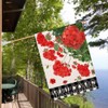 Easternproject Welcome Spring Geranium Decorative House Flag, Red Flower Buffalo