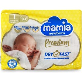 T Aldi Mamia Newborn Nappies, Size 1, (24 Nappies) Dry Fast Technology