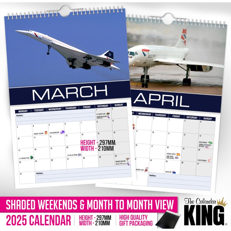 The Calendar King // Concorde - A4 Size 2025 Wall