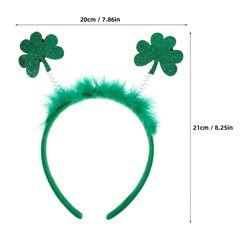 SOLUSTRE Patricks Day Accessories Costume Headband Clover Headband Plush Headpiece