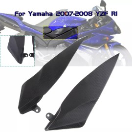 Unbranded For Yamaha YZF R1 2007-2008 Gas Tank Side Trim Cover Panel Fairing Cowl Black