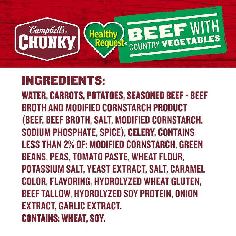 Campbell’s Chunky Healthy Request Soup, Beef Soup with Country Vegetables,