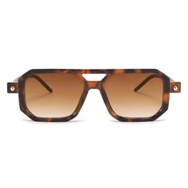 FEISEDY Vintage Square 70s Flat Aviator Sunglasses Women Men Classic Retro Stylish Frame UV400 Sunglasses B2622