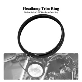 HDBUBALUS 5.75" Black Headlight Lamp Trim Ring For Harley Sportster 883 1200 Softail 94-23