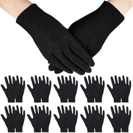 GEXINKEJI 11 Pairs Black Cotton Gloves Breathable Gloves Motorcycle Warm Gloves Elastic Reusable Suitable for Cyclists Skiers and Jewellery Testing