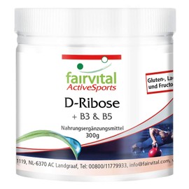 Fairvital D-Ribose Powder with Vitamin B3 and B5 Vegan 300 g