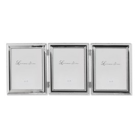 Lawrence Frames 510745T Silver Plated Double Bead Hinged Triple Picture Frame, 4 by 5-Inch
