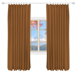 DotheDrape 52 W x 84 L inch Pinch Pleat Darkening Drapes Faux Linen Curtains with Lining Drapery Panel for Living Room Bedroom Meetingroom Club Theater Patio Door (1 Panel),Orange Copper