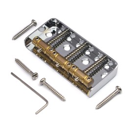 Unbranded 6 Strings Short Telecaster Bridge Brass Saddles for Tele Guitar Silver]