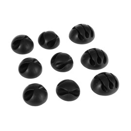 KOMBIUDA 18pcs Cable Clips Cord Organizer for Desktop Home Office Includes Holders for Tv Pc Laptop Black Color