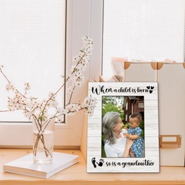 New Grandmother Gifts First Time Picture Frame 5x7, New Grandma Gifts Baby Photo Frame, When A Child is Born So is A Grandmother Wooden Pictures Photo Frames for Desk Home Room Decor