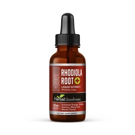 Rhodiola Root Extract – Adaptogenic Herbal Supplement – Alcohol-Free Liquid Drops for Energy, Focus, Endurance & Stress Support – 1oz Tincture