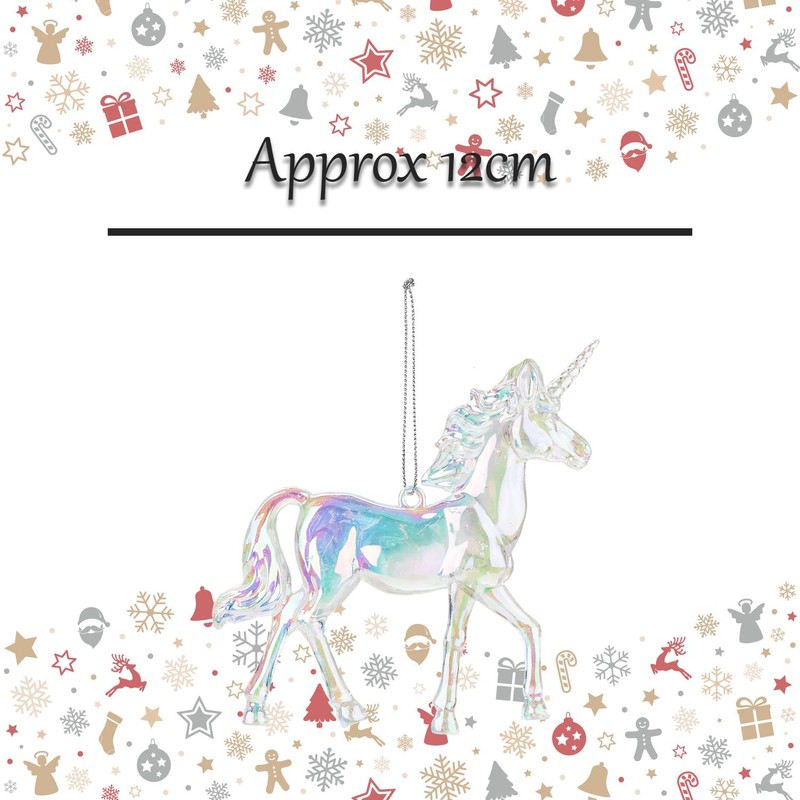 VFM e-Store - Christmas Tree Decoration Iridescent Acrylic Unicorn X