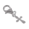 jewellerybox Sterling Silver Small Flat Rounded Cross clip on charm