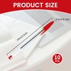 10 Pack Red Ballpoint Pens – 1.0mm Medium Tip Biros