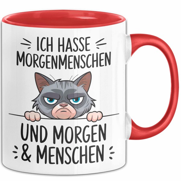 Sarkastische Katze Tasse Geschenk Lustige Geschenkidee Ich Hasse Morgenmenschen und