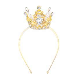 Velscrun Gold Crystal Tiara Headband, Crowns for Women, Princess Girls Tiaras, Royal Queen Crown Princess Quinceanera Headpieces for Birthday Prom Bride Wedding Pageant Party Hair Band