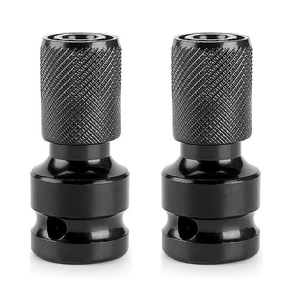 2 PCS 1/2 Square Drive to 1/4 Hex Shank Socket