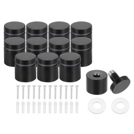 PATIKIL 1" x 1" Standoff Screws, 12 Pack Stainless Steel Wall Mount Sign Standoffs Mounting Hardware Advertising Nail for Hanging Acrylic Picture Frame, Black