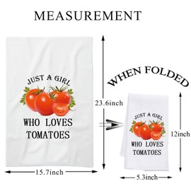 PLITI Tomato Kitchen Towel Tomato Lover Gift Funny Tomato Gardener Gift Just a Girl Who Loves Tomatoes Theme Dish Towel (girl loves tomato TWU)