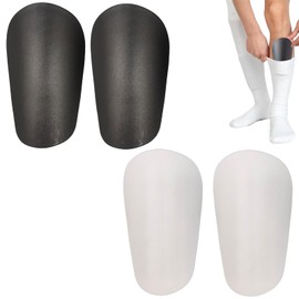 2 Pairs of Mini Shin Pads, Small Football, Mini Shin Pads, Protective Equipment for Men, Women, Boys, Girls, Adults, Football Accessories, 9.5 x 6 cm (Black White)