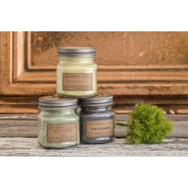 Eco Candle Co. Mason Jar Candle, Vanilla Grapefruit, 8 oz. - Scents of Vanilla & Pink Grapefruit - 100% Soy Wax, No Lead, Kraft Label & Antiqued Pewter Lid, Hand Poured, Midwest Grown Soybeans